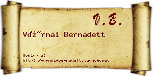 Várnai Bernadett névjegykártya